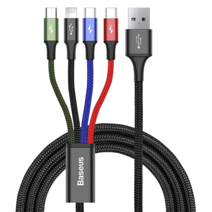 Baseus CA1T4-B01 Baseus Fast 4-in-1 Cable For iP+Type-C(2)+Micro 3.5A 1.2m Black CA1T4B01
