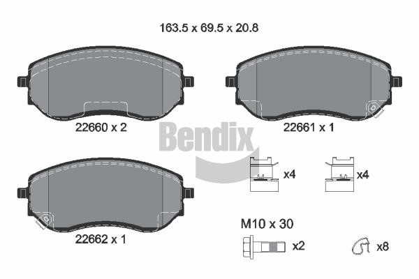 Bendix USA BPD2461 Brake Pad Set, disc brake BPD2461