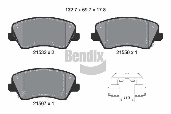 Bendix USA BPD2470 Brake Pad Set, disc brake BPD2470