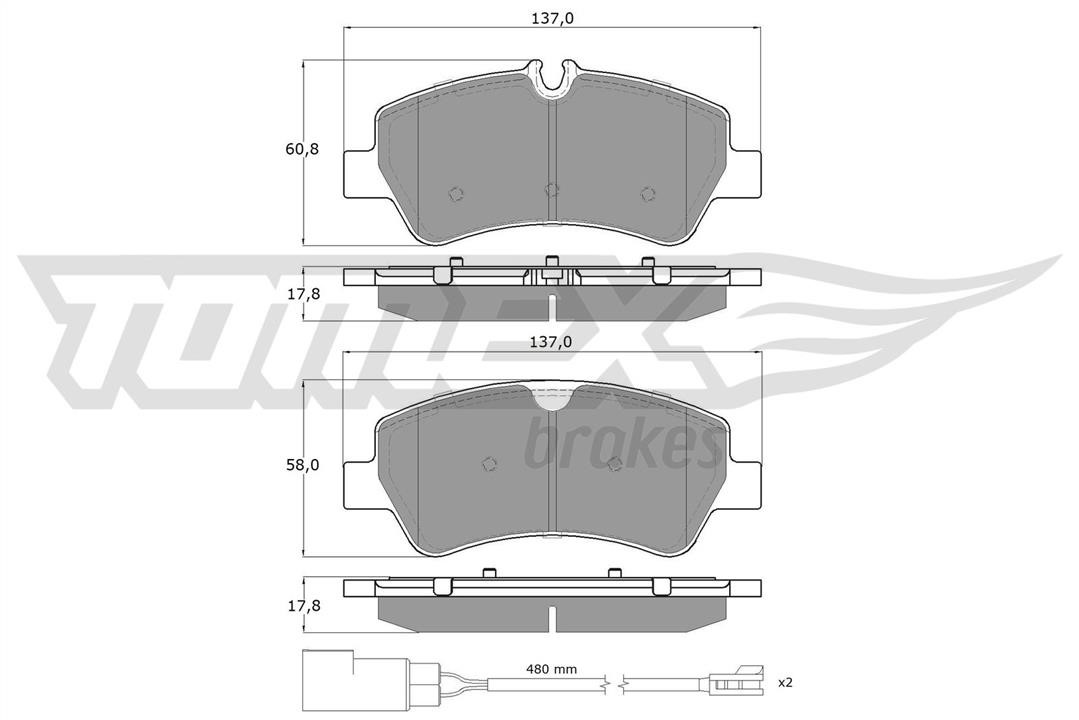 Tomex TX 16-961 Brake Pad Set, disc brake TX16961