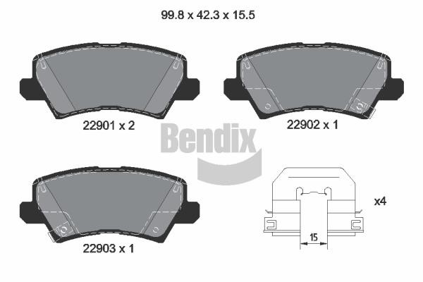 Bendix USA BPD2448 Brake Pad Set, disc brake BPD2448