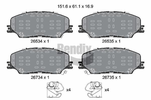BPD2497 Bendix USA Brake pad set