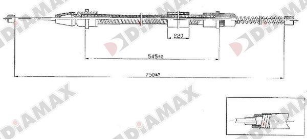 Diamax AA3032 Cable Pull, parking brake AA3032