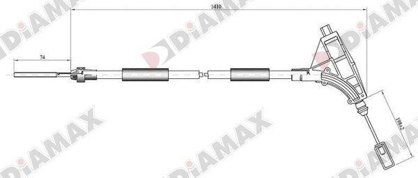 Diamax AA3002 Cable Pull, parking brake AA3002