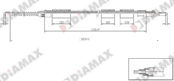 Diamax AA3018 Cable Pull, parking brake AA3018