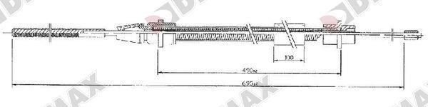 Diamax AA3021 Cable Pull, parking brake AA3021