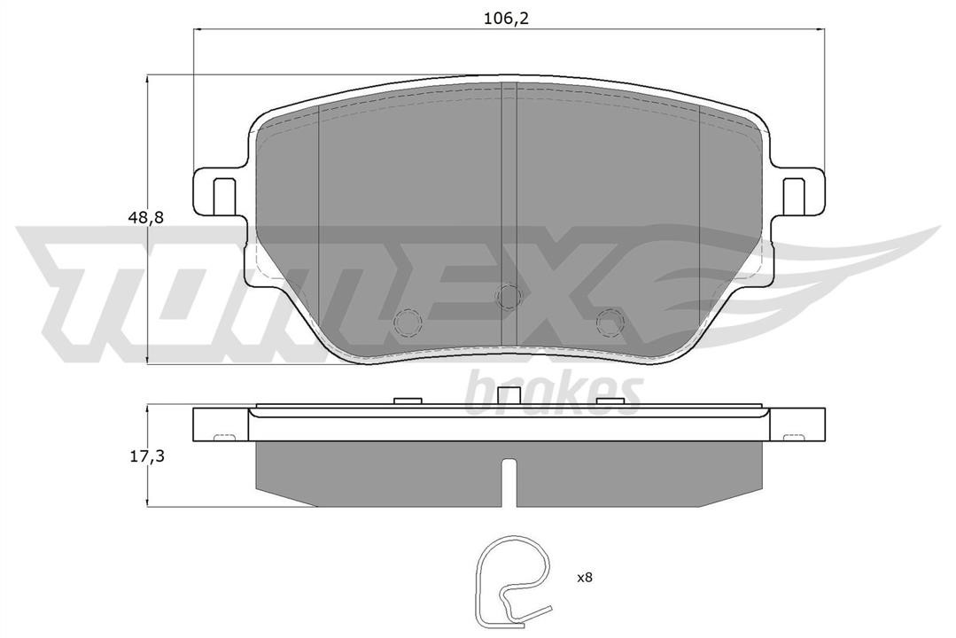 Tomex TX 12-08 Rear disc brake pads, set TX1208