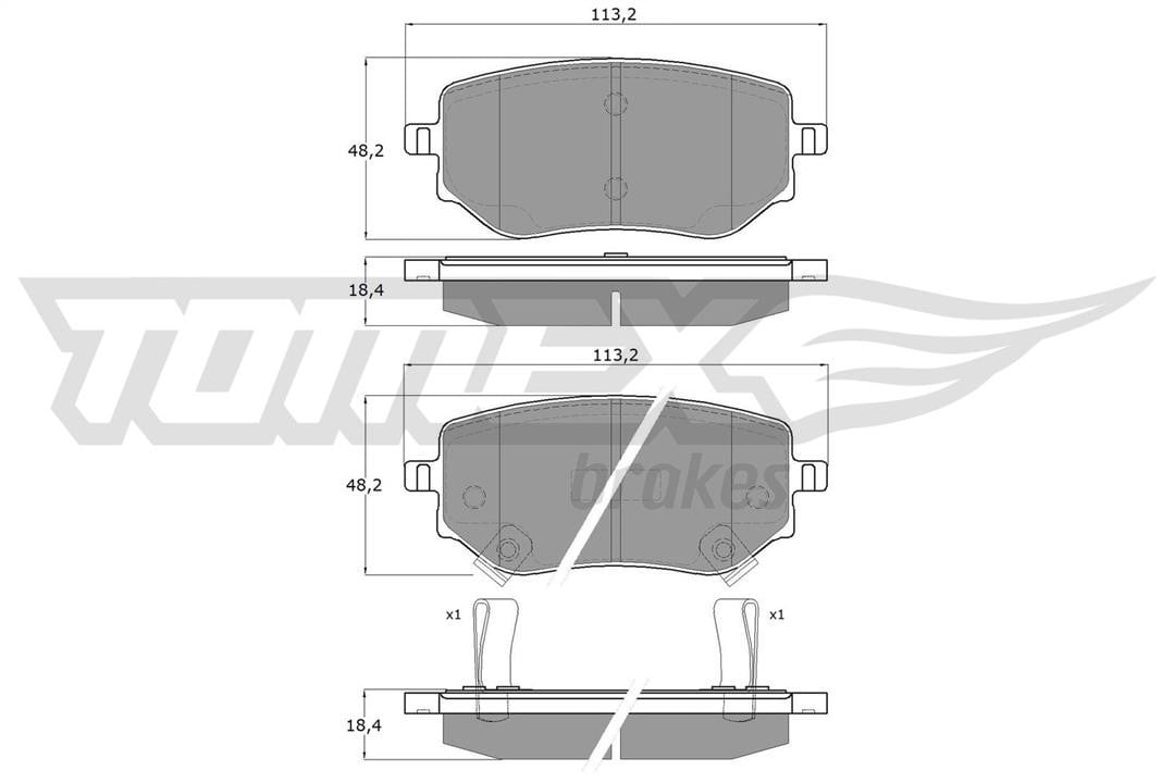 Tomex TX 15-87 Rear disc brake pads, set TX1587