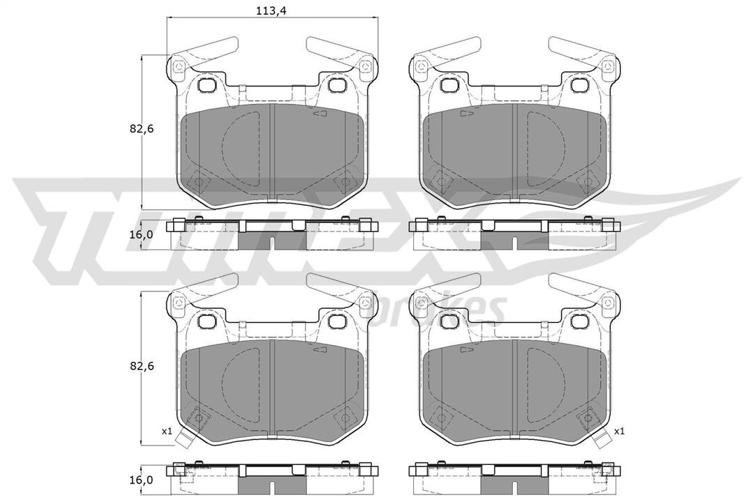 Tomex TX 60-14 Brake Pad Set, disc brake TX6014