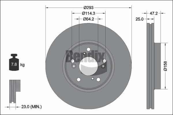 Bendix USA BDS2312 Brake disc BDS2312 BDS2312 Bendix USA Brake disc