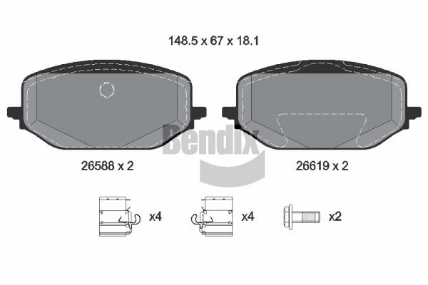 BPD2416 Bendix USA Brake pad set