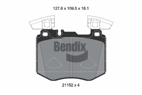 Bendix USA BPD2455 Brake Pad Set, disc brake BPD2455
