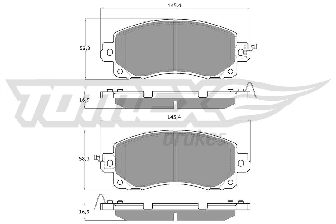 Tomex TX 16-12 Front disc brake pads, set TX1612
