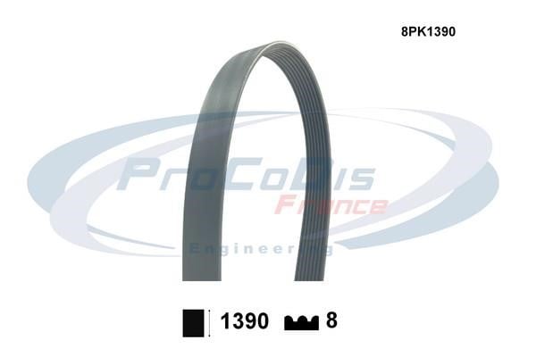 Procodis France 8PK1390 V-ribbed belt 8PK1390 8PK1390