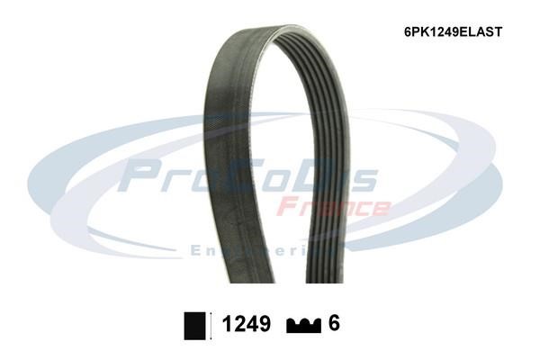 Procodis France 6PK1249ELAST V-ribbed belt 6PK1249 6PK1249ELAST