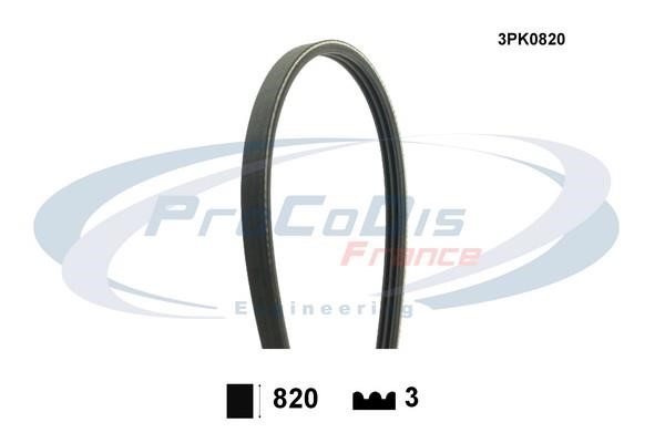 Procodis France 3PK0820 V-ribbed belt 3PK820 3PK0820