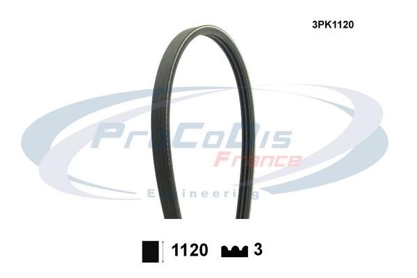 Procodis France 3PK1120 V-ribbed belt 3PK1120 3PK1120