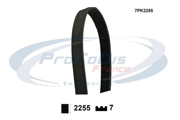 Procodis France 7PK2255 V-ribbed belt 7PK2255 7PK2255
