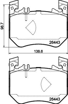 8DB355043071 Hella-Pagid Brake pad set