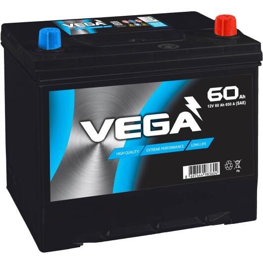 Vega VD2306010B09 Battery VEGA 12B Ca/Ca + Silver 60Ач 650А(SAE) R+ VD2306010B09