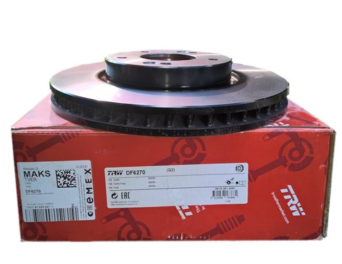 TRW DF6270 Front brake disc ventilated DF6270