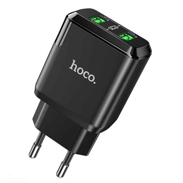 Hoco 6931474738950 Mains charger Hoco N6 Charmer dual port QC3.0 charger Black 6931474738950