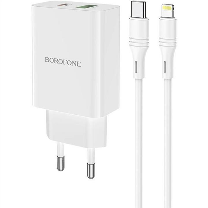 Borofone BA56ACLW Mains charger Borofone BA56A Lavida PD20W+QC3.0 charger (Type-C to Lightning) White BA56ACLW