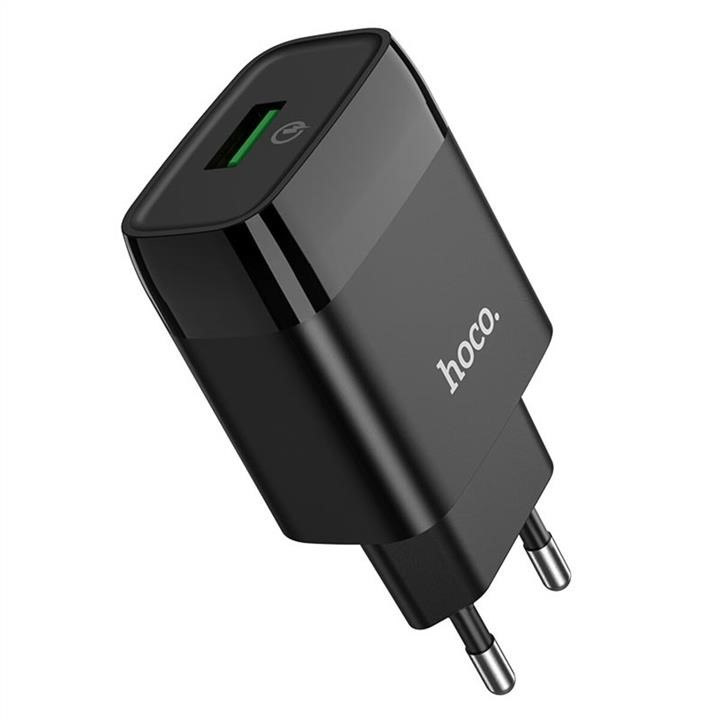 Hoco 6931474732507 Mains charger Hoco C72Q Glorious single port QC3.0 charger Black 6931474732507