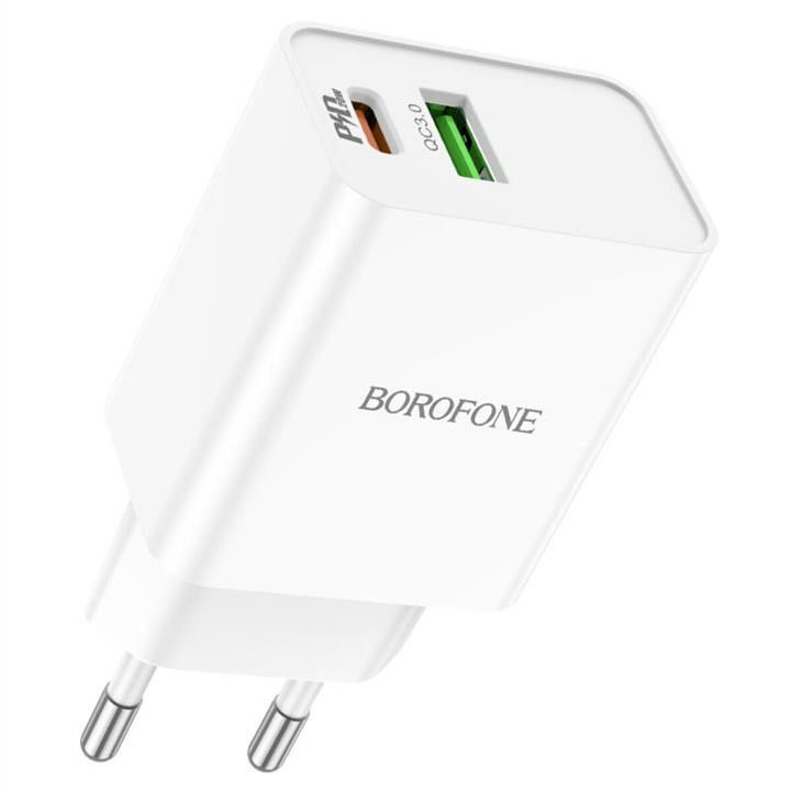 Borofone BA69AW Mains charger Borofone BA69A Resource PD20W+QC3.0 charger White BA69AW