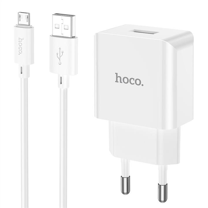 Hoco 6931474783905 Mains charger Hoco C106A Leisure single port charger set(Micro) White 6931474783905