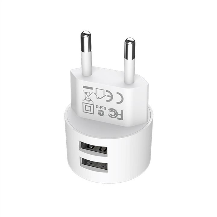 Mains charger Borofone BA23A Brilliant dual port charger White Borofone BA23AW