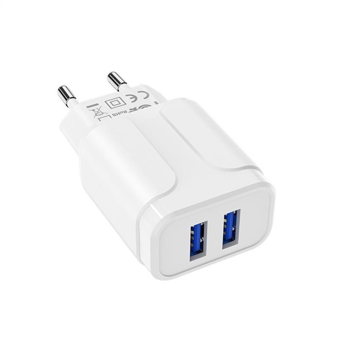 Mains charger Borofone BA37A Speedy dual port charger White Borofone BA37AW