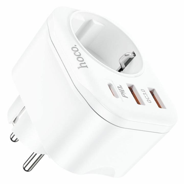 Mains charger Hoco NS3 Multifunctional socket(including 1C2A PD20W fast charge) White Hoco 6931474766175