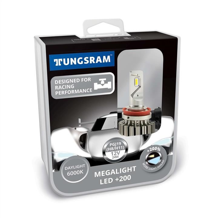 Tungsram TU60490.2K LED Lamp Set Tungsram Megalight LED 200 12V H11 24W 6000K TU604902K