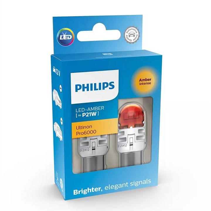 LED Lamp Set Philips LED Ultinon P21W Pro6000 SI 12V Philips 11498AU60X2