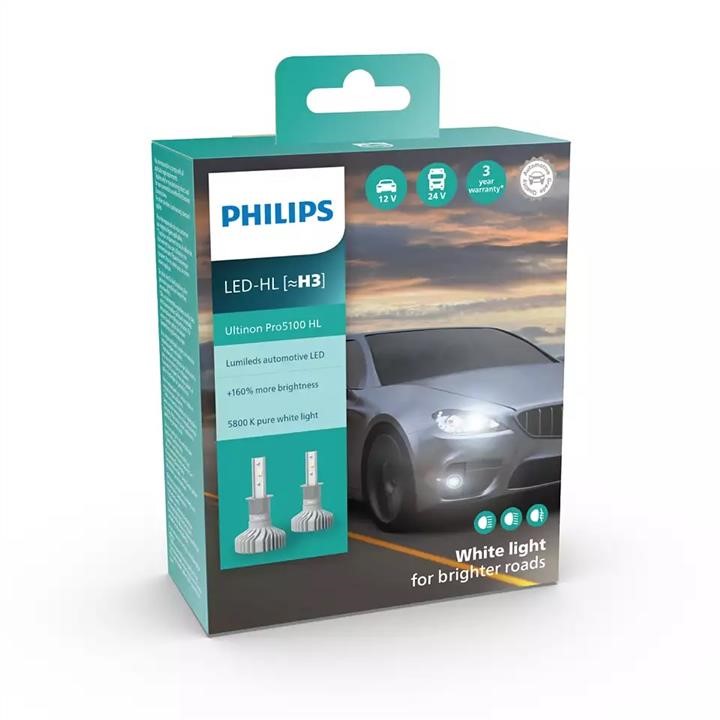 LED Lamp Set Philips LED Ultinon H3 Pro5100 12/24V 1,6 Philips 11336U51X2
