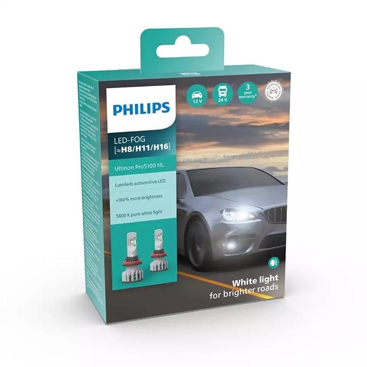 LED Lamp Set Philips LED Ultinon H8/H11/H16 Pro5100 12/24V 1,6 Philips 11366U51X2