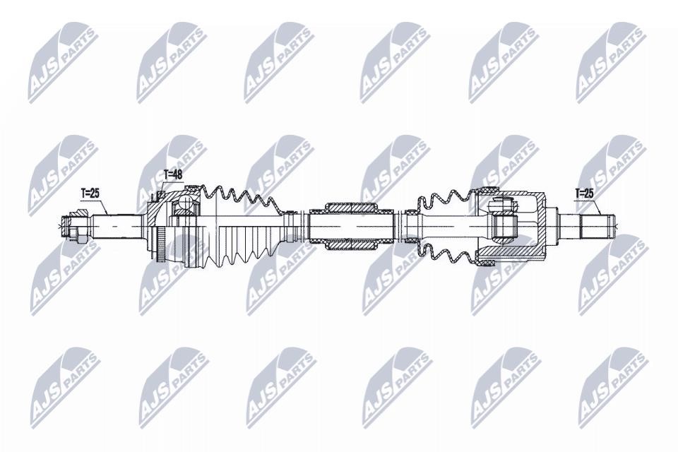 Axle shaft KIA Rio (Kia Rio): NPWKA382 NTY Drive shaft
