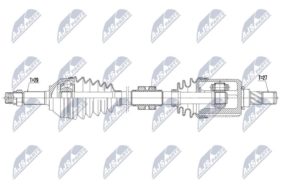 CV axle Nissan Qashqai: NPWNS162 NTY Drive shaft