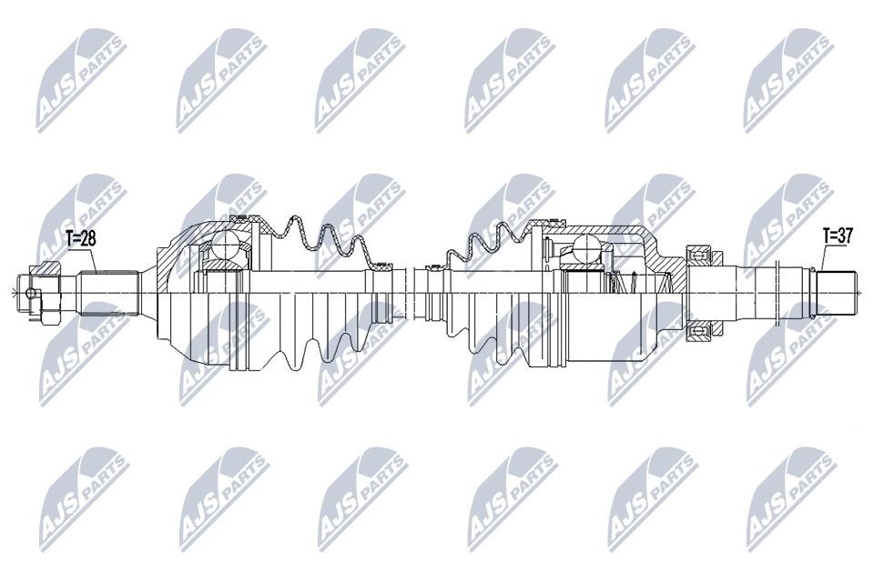 CV axle Citroen C-Elysee: NPWPE091 NTY Drive shaft