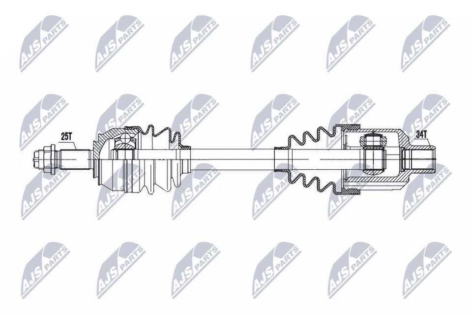 Axle shaft Opel Corsa D: NPWPL135 NTY Drive shaft
