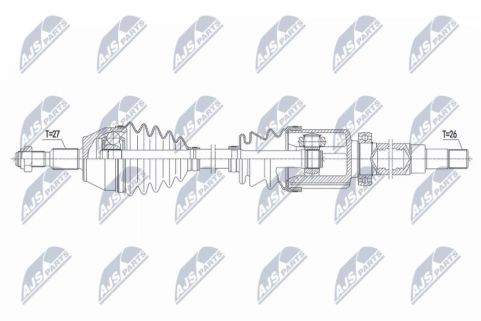 Driveshaft Ford Transit Connect Kombi: NPWFR149 NTY Drive shaft