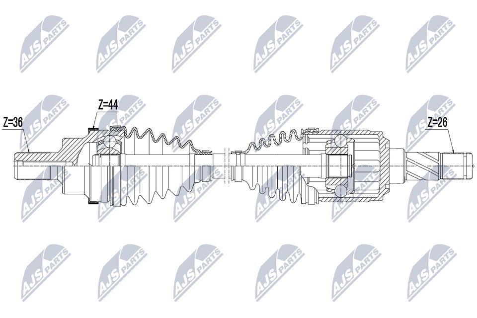 Axle shaft Ford Kuga: NPWFR159 NTY Drive shaft