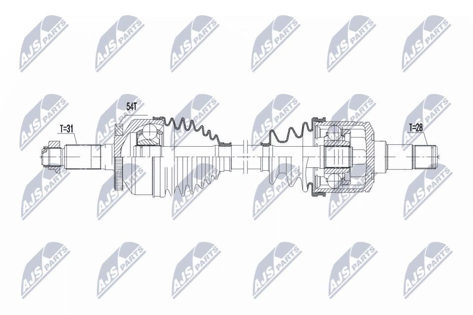 Driveshaft KIA Carnival (Kia Carnival): NPWKA378 NTY Drive shaft
