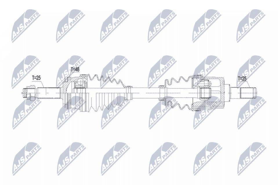 CV axle KIA Rio (Kia Rio): NPWKA384 NTY Drive shaft