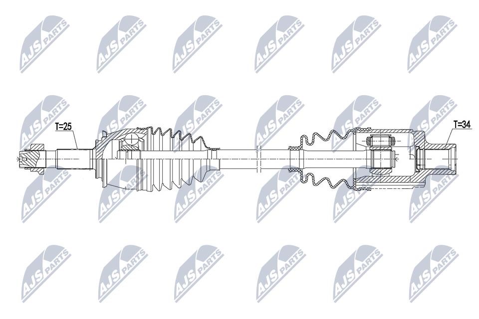 Driveshaft Opel Mokka: NPWPL147 NTY Drive shaft