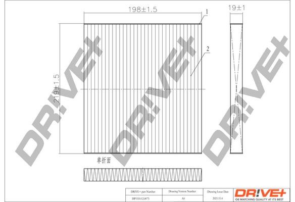 Dr!ve+ DP1110.12.0075 Filter, interior air DP1110120075