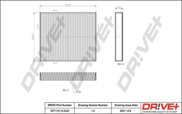 Dr!ve+ DP1110.12.0222 Filter, interior air DP1110120222