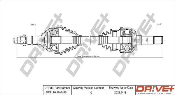 Driveshaft Cadillac: DP2110100468 Dr!ve+ Drive shaft