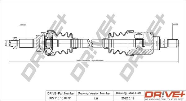 CV axle Suzuki Splash: DP2110100472 Dr!ve+ Drive shaft